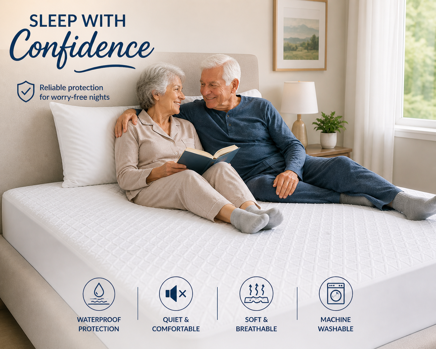 Premium Washable Waterproof Mattress Protector – Ultra-Soft, Breathable Bed Cover for Adults, Kids, Pets & Incontinence Protection