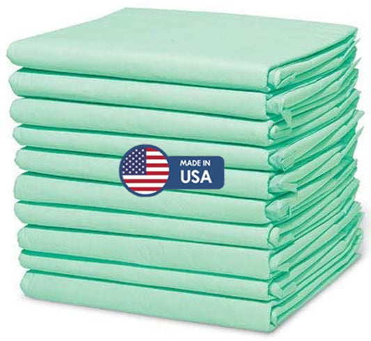 Wave HEAVY Absorbency LARGE Disposable Incontinence Underpads - Thick Hospital Underpads - Bed Pads & Pee Pads Protection - 30"x30" Quilted Fluff and Polymer Core - Made in The USA