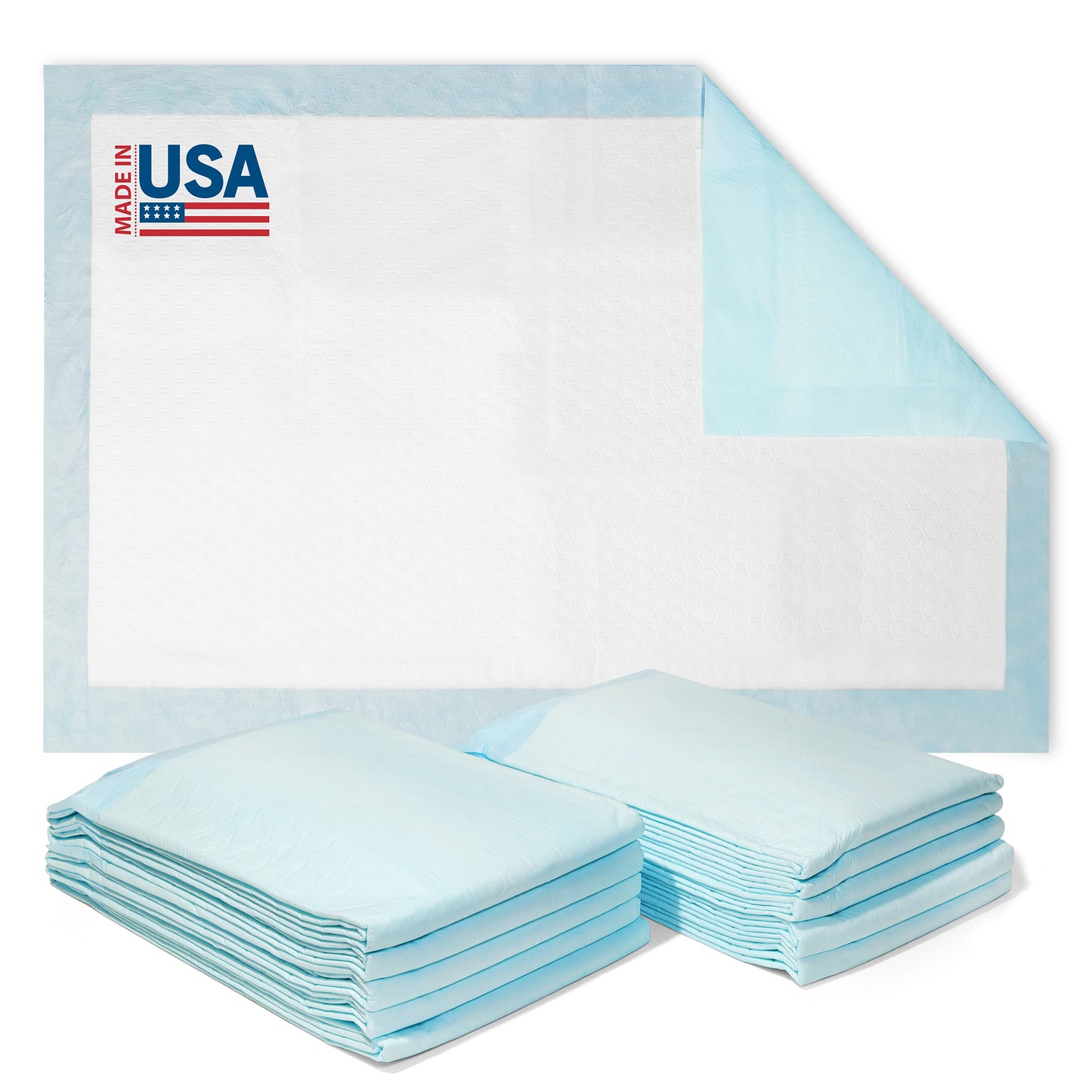 Wave HEAVY Absorbency Large 23"x36" Disposable Incontinence Underpads -Best Hospital Underpads - Bed Pads & Pee Pads Protection - Quilted Fluff and Polymer Core - Made in The USA